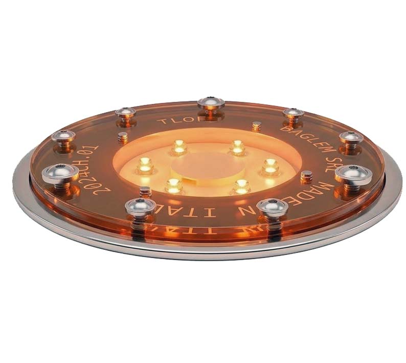 Luce LED TLOF Ambra 30Cd Incassata OPL per Eliporti | Baglem